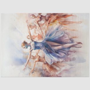 Decoupage Watercolor Ballet Dancers Flowing Colour Tissue Paper