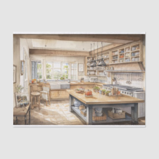 Decoupage watercolor Country kitchen  Tissue Paper