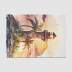 Decoupage watercolor lighthouse lovers tissue paper