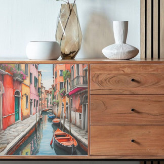 Decoupage Watercolor Street in Venice Tissue Paper