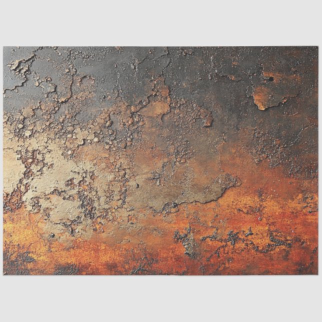 Decoupage Weathered Rust Textured Faux Finish  Tissue Paper (Front)