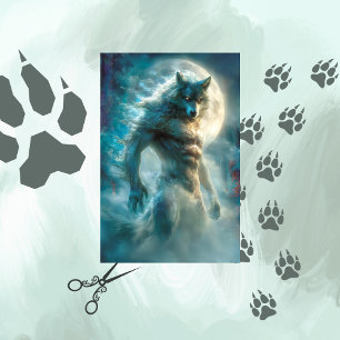 Decoupage Werewolf Is Reclaimed  Tissue Paper