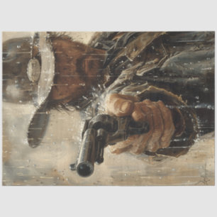Decoupage Western Classic Cowboy Gunfighter Tissue Paper