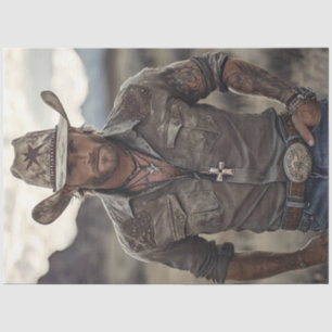 Decoupage Western Cowboy Christian Rancher  Tissue Paper