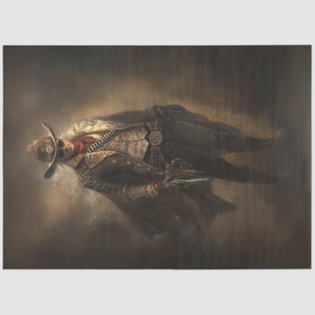 Decoupage Western Cowboy Sherriff Wild West Tissue Paper (Front)