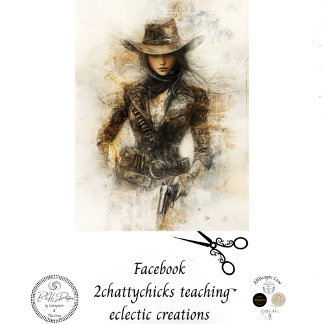 Decoupage Western Cowgirl Pencil Art Mystical Tissue Paper
