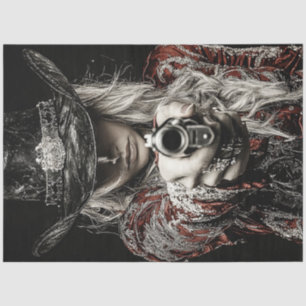 Decoupage Western Frontier Lady Sheriff  Tissue Paper