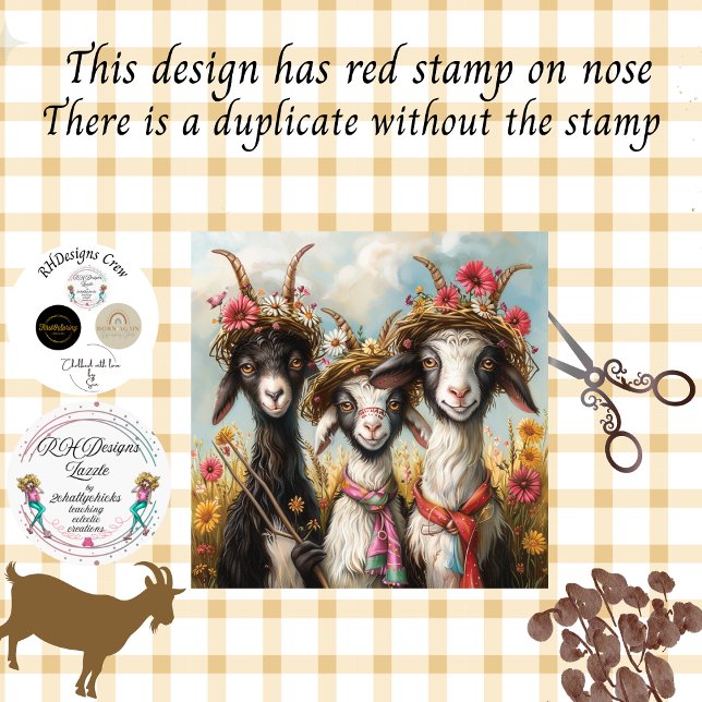 Decoupage Whimsical 3 Goats In Field Tissue Paper (Creator Uploaded)