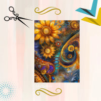 Decoupage Whimsical Abstract Floral Paisley Art