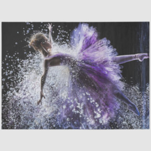Decoupage Whimsical Ballet Dancer in Purple Tissue Paper