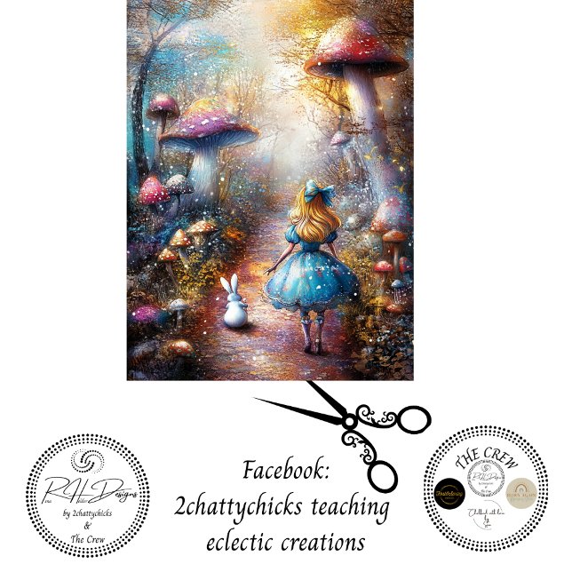 Decoupage Whimsical Blonde Girl & Rabbit Forest Tissue Paper (Creator Uploaded)