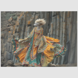 Decoupage Whimsical Boho Standard Poodle Dress Tissue Paper