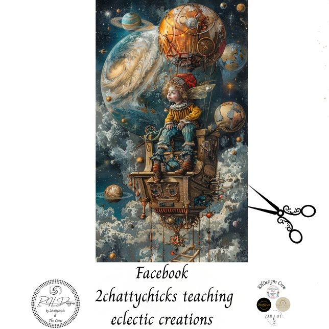 Decoupage Whimsical Boy Riding in Hot Air Balloon  Tissue Paper (Creator Uploaded)