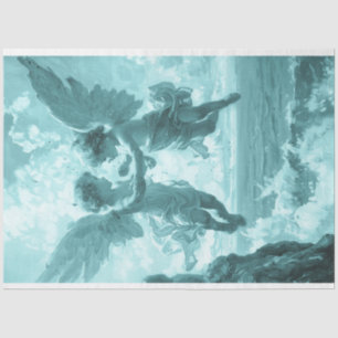 Decoupage Whimsical Cherubs Flying in the Clouds Tissue Paper