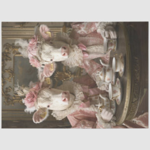 Decoupage Whimsical Cow Daisy & Rosie Tea Party Tissue Paper