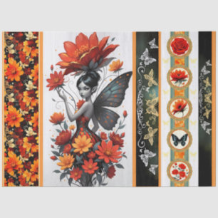 Decoupage Whimsical Flower Fairy Seidenpapier Tissue Paper