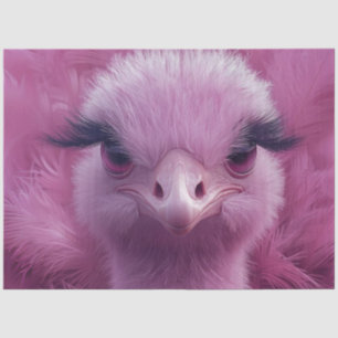 Decoupage Whimsical Glamourous Pink Ostrich  Tissue Paper
