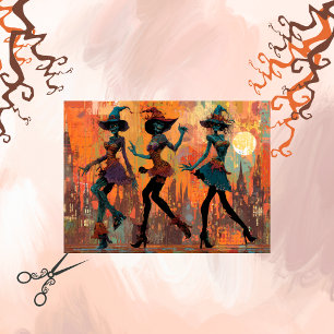 Decoupage Whimsical Good Witches Dancing  Tissue Paper