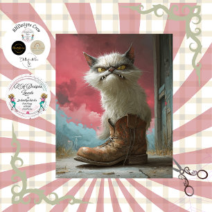 Decoupage Whimsical Grumpy Cat Tissue Paper