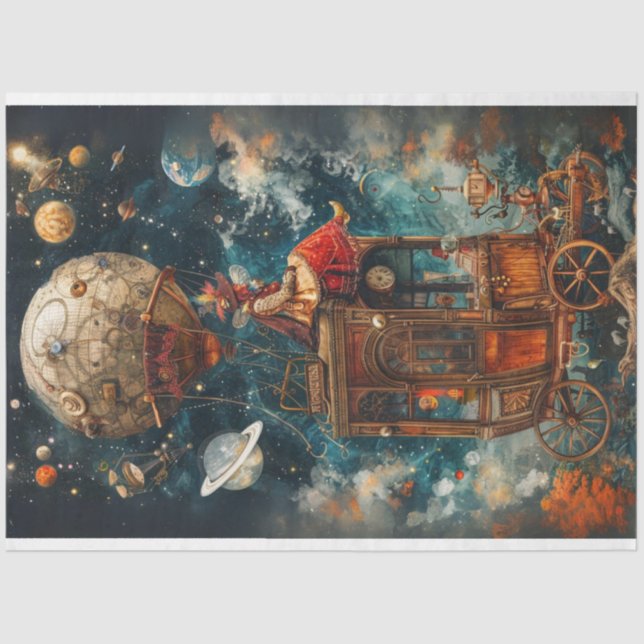 Decoupage Whimsical Hot Air Balloon Rides  Tissue Paper (Front)