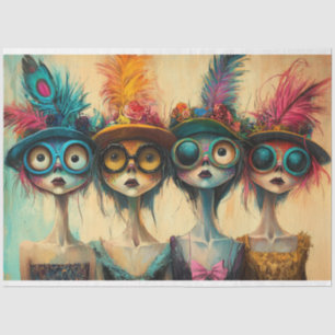 Decoupage Whimsical Lady Neighbourhood Gossipers  Tissue Paper