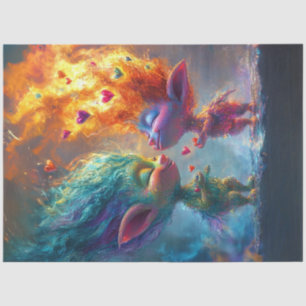 Decoupage Whimsical Little Creatures Glowing Hair Tissue Paper