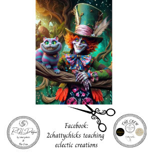 Decoupage Whimsical Mad Tea Party Fantasy Art Tissue Paper