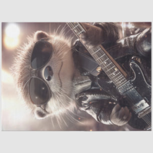 Decoupage Whimsical Otter Playing Guitar Tissue Paper