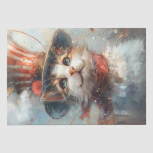 Decoupage Whimsical Patriotic Paws The Cat Tissue Paper