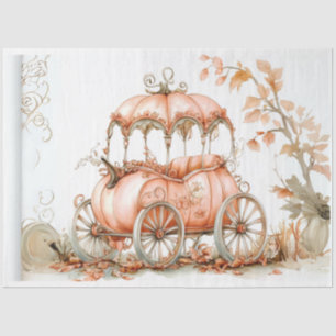 Decoupage Whimsical Peach Carriage  Tissue Paper