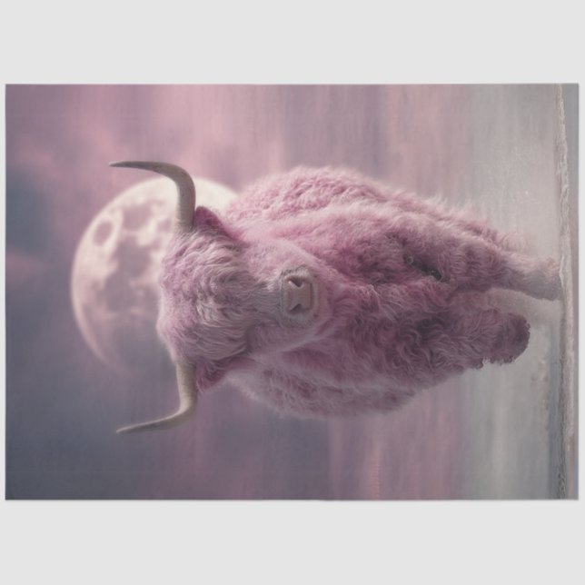 Decoupage Whimsical Pink Cotton Candy Highland Tissue Paper (Front)