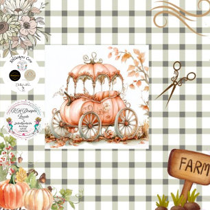 Decoupage Whimsical Pumpkin Carriage Tissue Paper