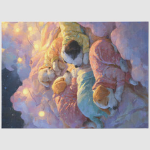 Decoupage Whimsical Puppies Pyjamas in the Clouds Tissue Paper