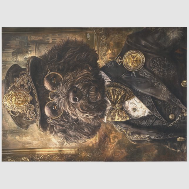 Decoupage Whimsical Royal Pumi Dog  Tissue Paper (Front)