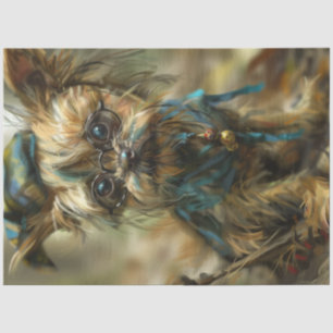 Decoupage Whimsical Shaggy Yorkie  Tissue Paper
