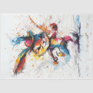 Decoupage Whimsical Splash Painting Rabbit  Tissue Paper