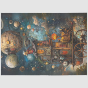 Decoupage Whimsical  Steampunk Hot Air Balloon  Tissue Paper