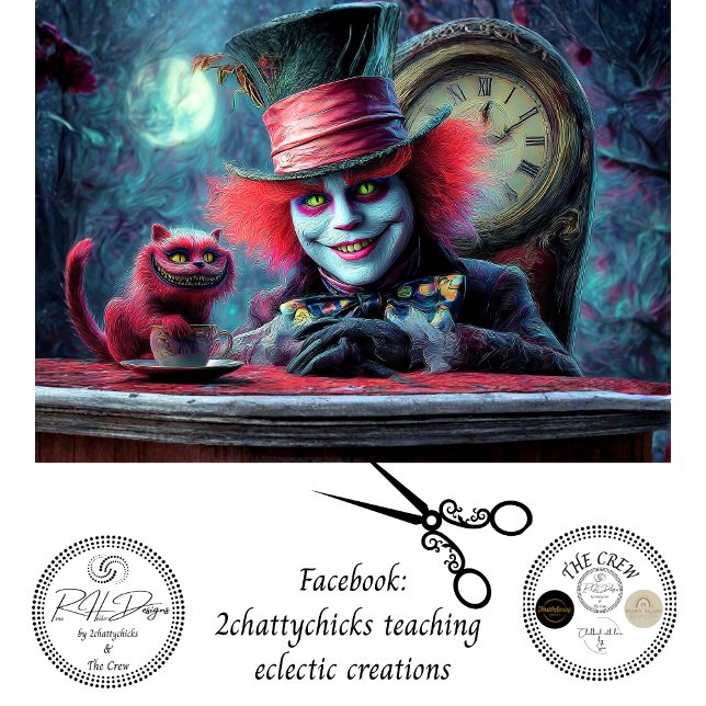 Decoupage Whimsical Tea Table Character Red Cat  Tissue Paper (Creator Uploaded)