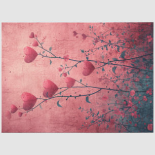 Decoupage Whimsical Valentine Romantic Hearts  Tissue Paper