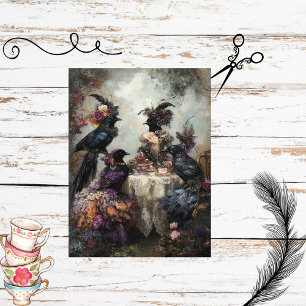 Decoupage Whimsical Victorian Dressed Crows Party Tissue Paper