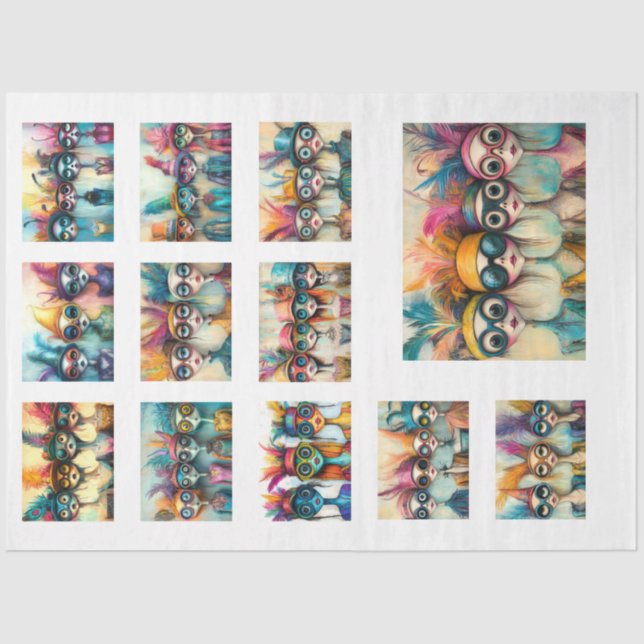 Decoupage Whimsical Wackadoodle Bridge Ladies 1 Tissue Paper (Front)