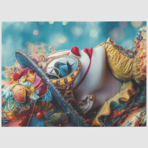 Decoupage Whimsical Woman Circus Costume Design  Tissue Paper