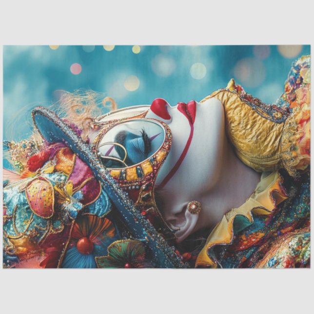 Decoupage Whimsical Woman Circus Costume Design  Tissue Paper (Front)