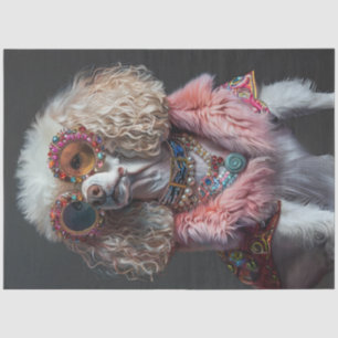 Decoupage Whimsically Dressed Poodle Bella  Tissue Paper