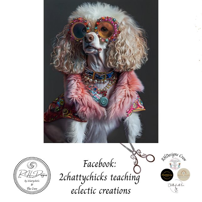 Decoupage Whimsically Dressed Poodle Bella  Tissue Paper (Creator Uploaded)