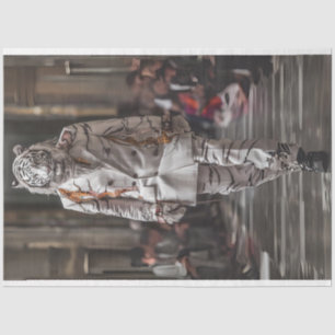 Decoupage White Lion Fashion Show Tissue Paper