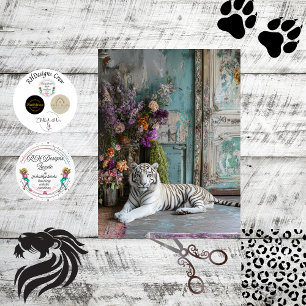 Decoupage White Tiger Vintage Style Decor Room Tissue Paper