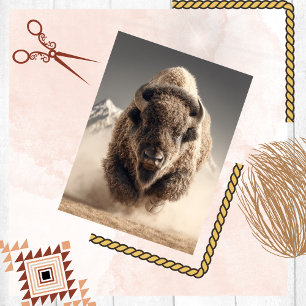 Decoupage Wild Bison Dustborne Charge Desert Tissue Paper