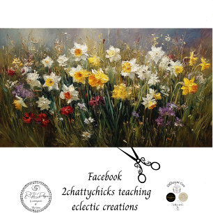 Decoupage Wildflower Meadow Daffodils KayliMade Tissue Paper