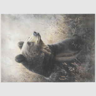 Decoupage Wildlife Bear Natural Setting in Field Tissue Paper